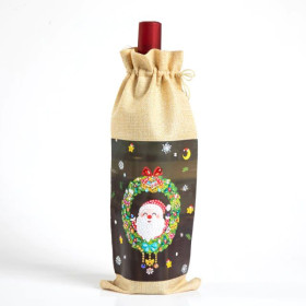  Wijnof champagnefleszak in  2 Diamond Painting Kerstmis