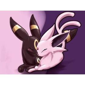 Yin Yang Umbreon and pink Espeon diamond painting kit shiny rhinestones