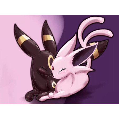 Diamond painting Yin Yang Umbreon ed Espeon rosa strass brillanti