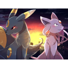  Pokémon Dämmerung über der Stadt Diamond Painting Pokémon