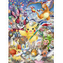 Feestelijke Pikachu diamant schilderij met glinsterende steentjes en kleurrijke Pokémon