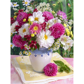 Diamond Painting Bouquet Champêtre de Dahlias et Marguerites