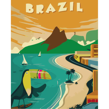  Vintage Brazil Diamond Painting Villes & Villages
