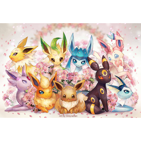   Le Jardin Fleuri des Évolitions Diamond Painting Pokémon