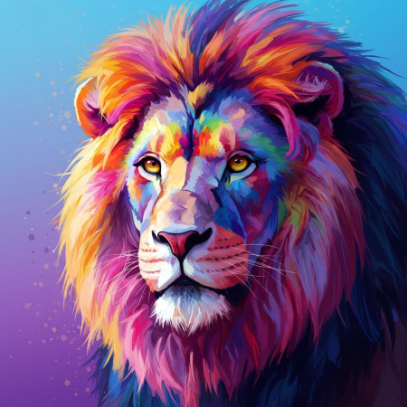  Lion: The Rainbow King Diamond Painting Kits Lions & Tigers