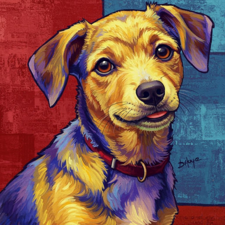  Le Regard Pop Art Diamond Painting Chiens