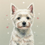  Dog: Il piccolo cuore bianco Diamond Painting Cani