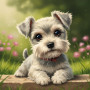  Dog: Der kleine Träumer des Gartens Diamond Painting Hunde