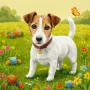  Hond: Het paradijs van de kleine speler Diamond Painting Honden