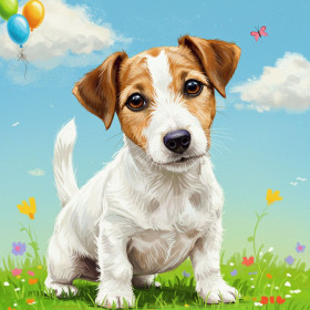  Dog: Ein Festtag im Garten Diamond Painting Hunde