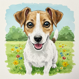  Hund: Glück in Aquarell Diamond Painting Hunde
