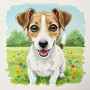  Hond: Geluk in aquarel Diamond Painting Honden