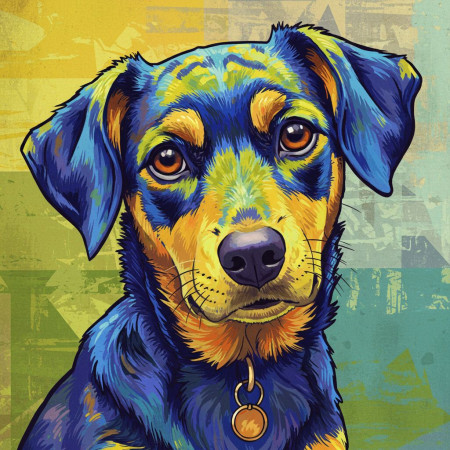  Dog: Urban Pop Portrait Diamond Painting Dogs