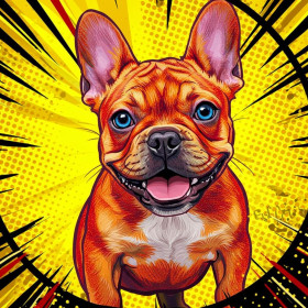  Bulldog: De Pop Art Held Diamond Painting Honden