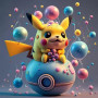  Pikachu Festival des Bulles Diamond Painting Pokémon