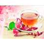Pittura a diamante Tè ai petali di rosa Diamond Painting Caffè Tè