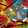  Tom & Jerry, Pop Art Verfolgungsjagd Diamond Painting Tom und Jerry