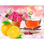  Thé Orange Et Rose Diamond Painting Café thé