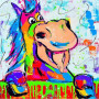  Cheval Pop Art Déjanté Broderie Diamants Vaches