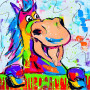 Cavallo pop art colorato diamond painting finito con strass brillanti