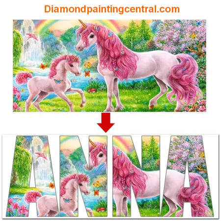 Diamantschilderij gepersonaliseerd met voornaam Diamond Painting Eigen Foto