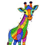 Diamantschilderij Giraffe: Het muzikale mozaïek Diamond Painting Giraf