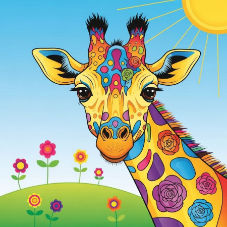  Giraffe: The Psychedelic Dream Giraffe Diamond Painting
