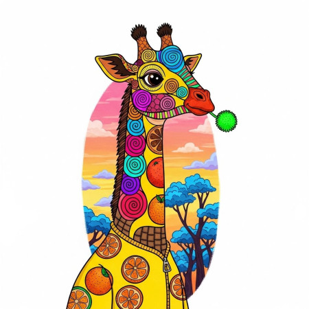  Giraffe: Vitamin Pop Giraffe Diamond Painting