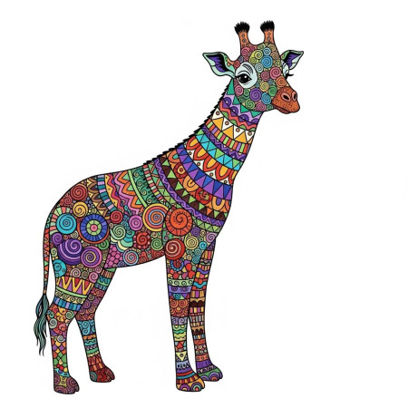  Le Mandala Coloré Diamond Painting Girafe