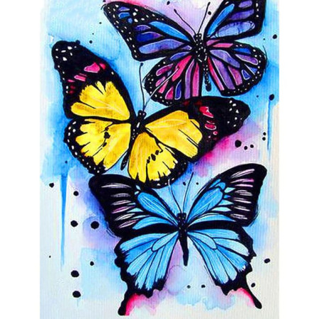  Butterflies : The Watercolor Trio Butterfly Diamond Painting