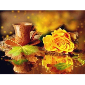  Gele bloementhee Diamond Painting koffie thee