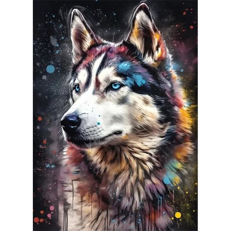 Husky Sibérien aux Yeux de Glace