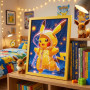 Pikachu, rennen in de regen - Diamantschilderij