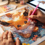 Evoli, Herbstbad Diamond Painting