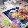 Pikachu im rosafarbenen Regen – Diamond Painting