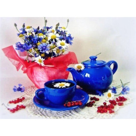  Blaue Teetasse Diamond Painting Kaffee Tee