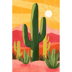 Cactus et soleil dans le désert mexicain
