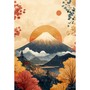 Le Mont Fuji et forêt d'automne flamboyante
