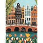 Canaux d'Amsterdam, vélos et tulipes