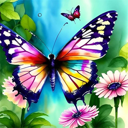 Papillons d'Aquarelle en Lumière Diamond Painting