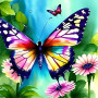 Papillons d'Aquarelle en Lumière Diamond Painting