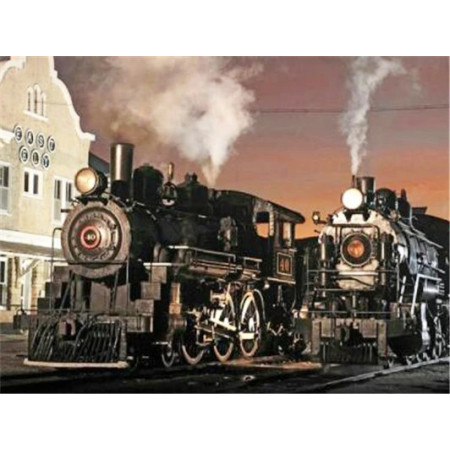 Locomotive à Vapeur au Couchant Diamond Painting