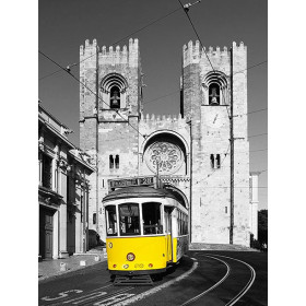 Tramway de Lisbonne en Couleur Sélective Diamond Painting