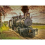 Locomotive à Vapeur Américaine au Couchant Diamond Painting