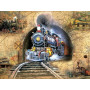 Voyage Rétro sur Rails : Collage Ferroviaire Vintage Diamond Painting