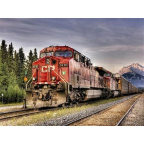 Train de Marchandises CP 9710 dans les Rocheuses Diamond Painting