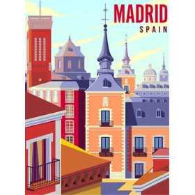 Madrid en Broderie Diamant : Escapade Colorée Diamond Painting
