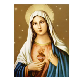 Vierge Marie au Sacré Cœur et Halo Doré Diamond Painting