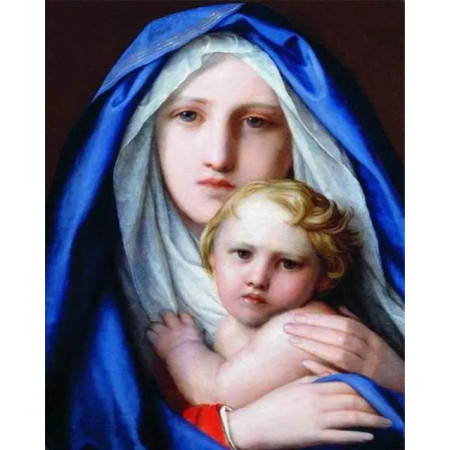 Madone à l'Enfant au Regard Mélancolique Diamond Painting