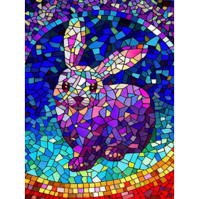 Lapin Arc-en-Ciel Mosaïque Diamond Painting